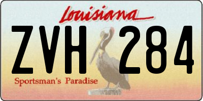 LA license plate ZVH284