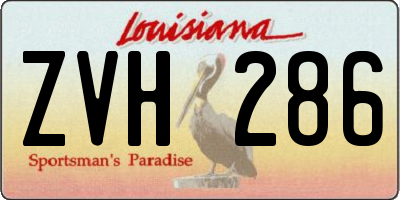 LA license plate ZVH286