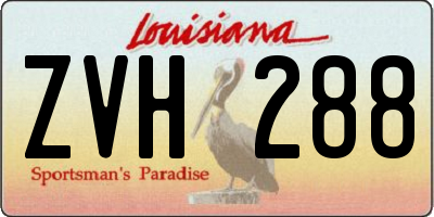 LA license plate ZVH288