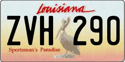 LA license plate ZVH290