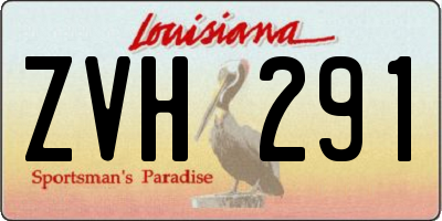 LA license plate ZVH291