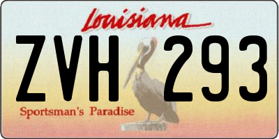 LA license plate ZVH293