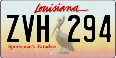 LA license plate ZVH294