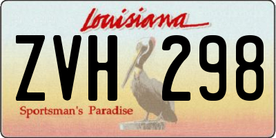 LA license plate ZVH298