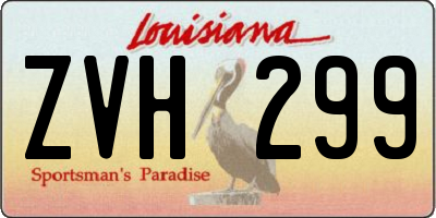 LA license plate ZVH299
