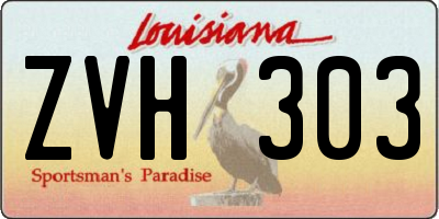 LA license plate ZVH303