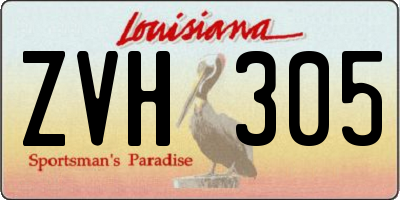 LA license plate ZVH305