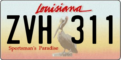 LA license plate ZVH311