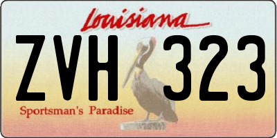 LA license plate ZVH323