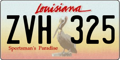 LA license plate ZVH325