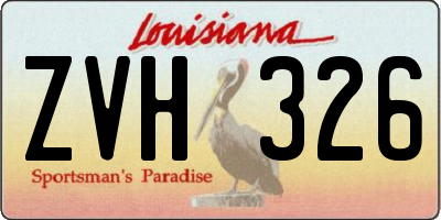 LA license plate ZVH326