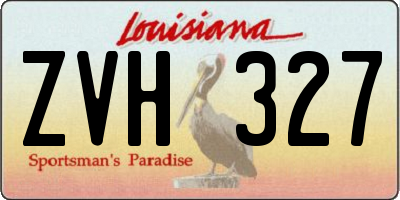 LA license plate ZVH327