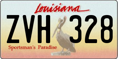 LA license plate ZVH328