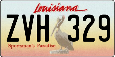 LA license plate ZVH329