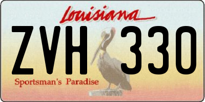 LA license plate ZVH330