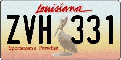 LA license plate ZVH331