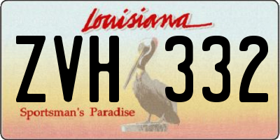 LA license plate ZVH332