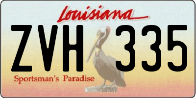 LA license plate ZVH335