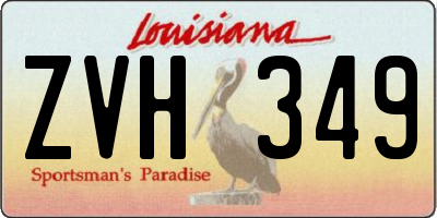 LA license plate ZVH349