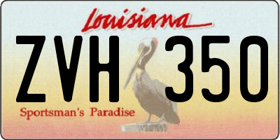 LA license plate ZVH350