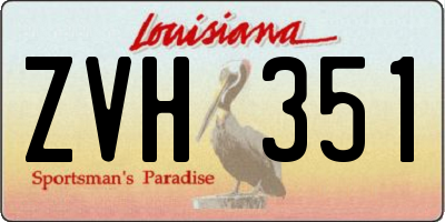 LA license plate ZVH351