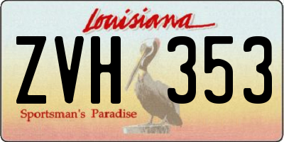 LA license plate ZVH353