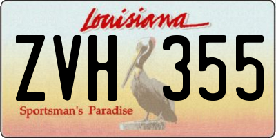 LA license plate ZVH355