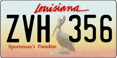 LA license plate ZVH356