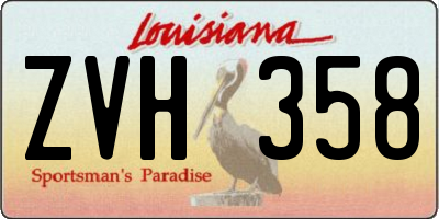 LA license plate ZVH358