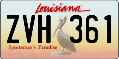 LA license plate ZVH361