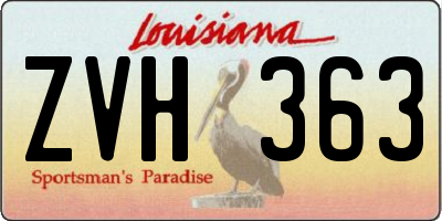 LA license plate ZVH363