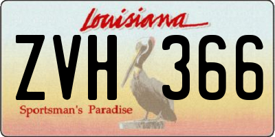 LA license plate ZVH366