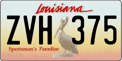 LA license plate ZVH375