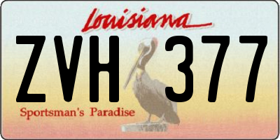 LA license plate ZVH377