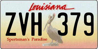 LA license plate ZVH379