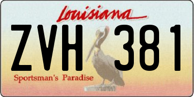 LA license plate ZVH381