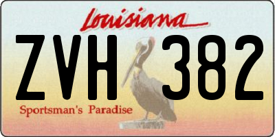 LA license plate ZVH382