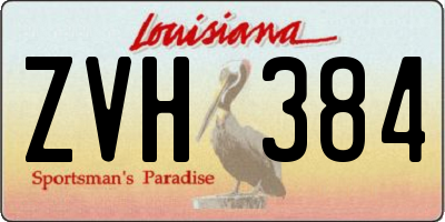 LA license plate ZVH384