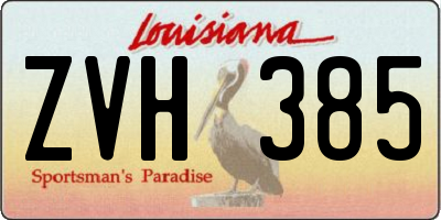 LA license plate ZVH385