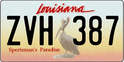 LA license plate ZVH387