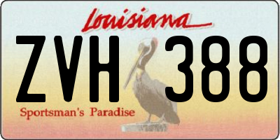 LA license plate ZVH388