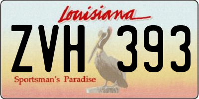 LA license plate ZVH393