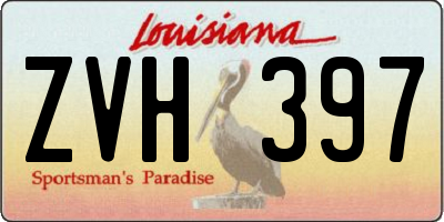 LA license plate ZVH397