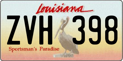 LA license plate ZVH398