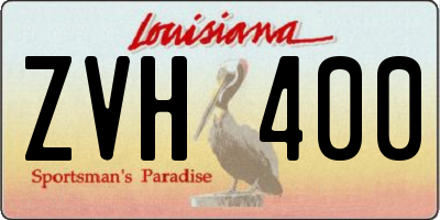 LA license plate ZVH400