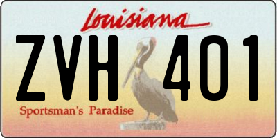 LA license plate ZVH401