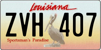 LA license plate ZVH407