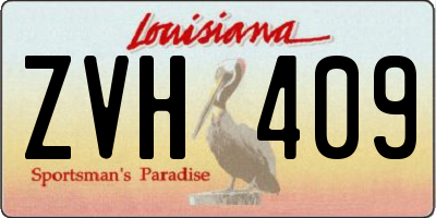 LA license plate ZVH409