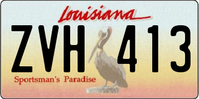 LA license plate ZVH413