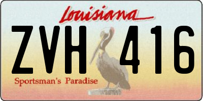 LA license plate ZVH416